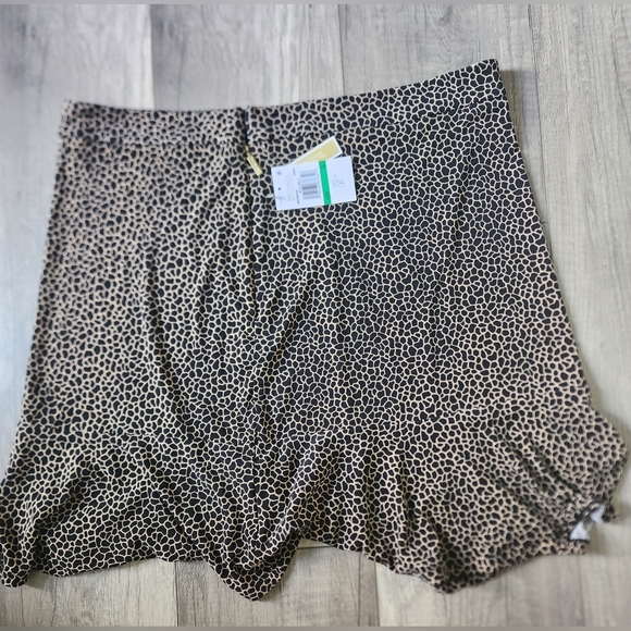 MICHAEL KORS Metallic Leopard Print Stretchy Skirt Size Large NWT - Picture 2 of 8